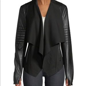 Blanc Noir quilted faux-leather jacket